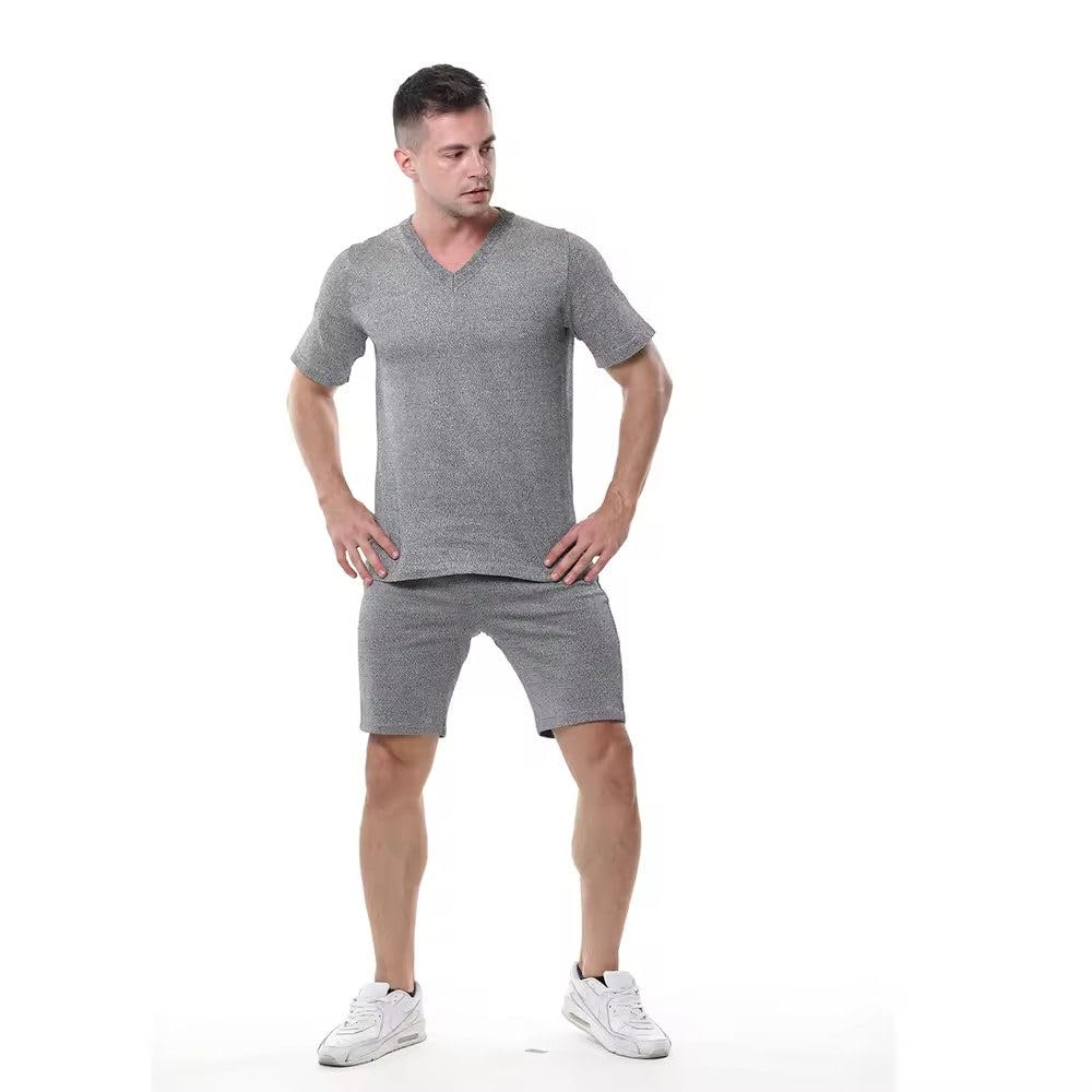 Prenda Superior De Seguridad De Manga Corta Anti-Corte Y Anti-PUñalada, Camiseta Protectora Nivel 5, Chaleco a Prueba De PUñaladas,para Personal Policial Y De Seguridad A-XL