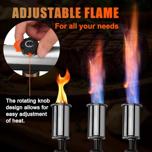 Image of Torch Gun with One-Touch Max Fire, Flame Thrower with Safety Lock, Blow Torch Gun for BBQ, Grill, Charcoal Lighter, Cooking Flamethrower for Camping, Outdoors (Tank Not Included)