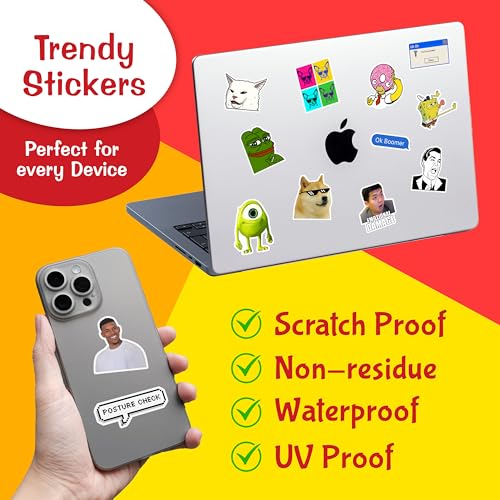 CodersParadise - Pack of 230+ Funny Meme Vinyl Stickers Pack, Memes Stickers for Laptop, iPhone, Water Bottles, Computer