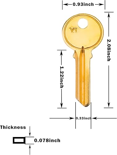 Vista 28 de Llaves en blanco con acabado de latón, llaves en blanco sin cortar KW1, paquete de 100 llaves