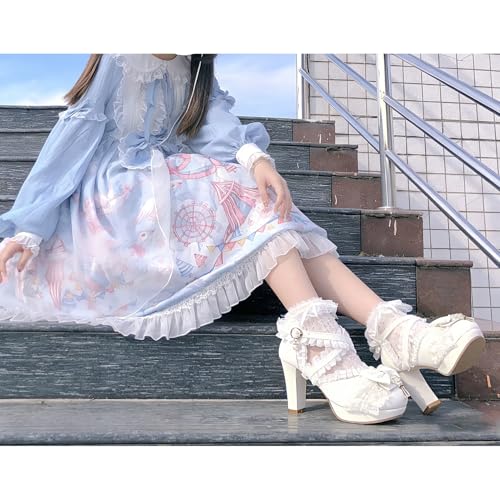 Image of FOREADA Mary Janes for Women Platform Heels Bow Kawaii Shoes Vintage Dress Pumps
