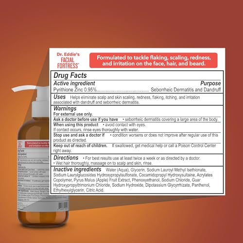 Dr. Eddies Facial Fortress 3 in 1 Face, Hair, & Beard Wash - Beard and Face Wash for Men, Beard Cleanser, Face Soap, Beard Care, Dandruff Shampoo with Pyrithione Zinc - 8 Fl Oz (Pack of 1) - Image 3
