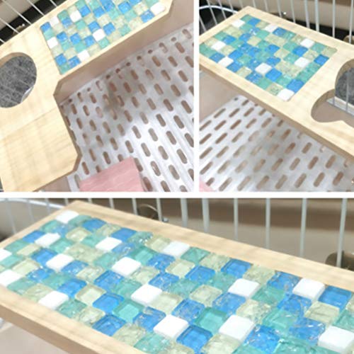 STOBOK Almofada de resfriamento para hamster, plataforma de salto, abrigo de madeira com tapete de r