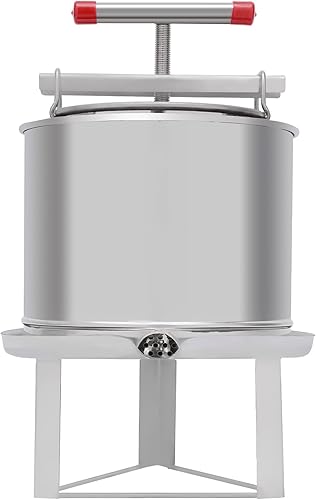 DUTTIETY Extractor de prensa de miel de abeja grande, extractor manual de miel de acero inoxidable 12.6L Extractor de prensa de jugo de frutas,