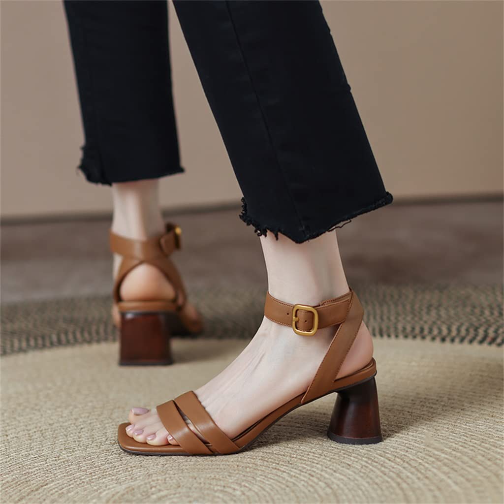 Leather Sandals Heeled Sandal Size 39 Sandals Women Sandals High - Main Image