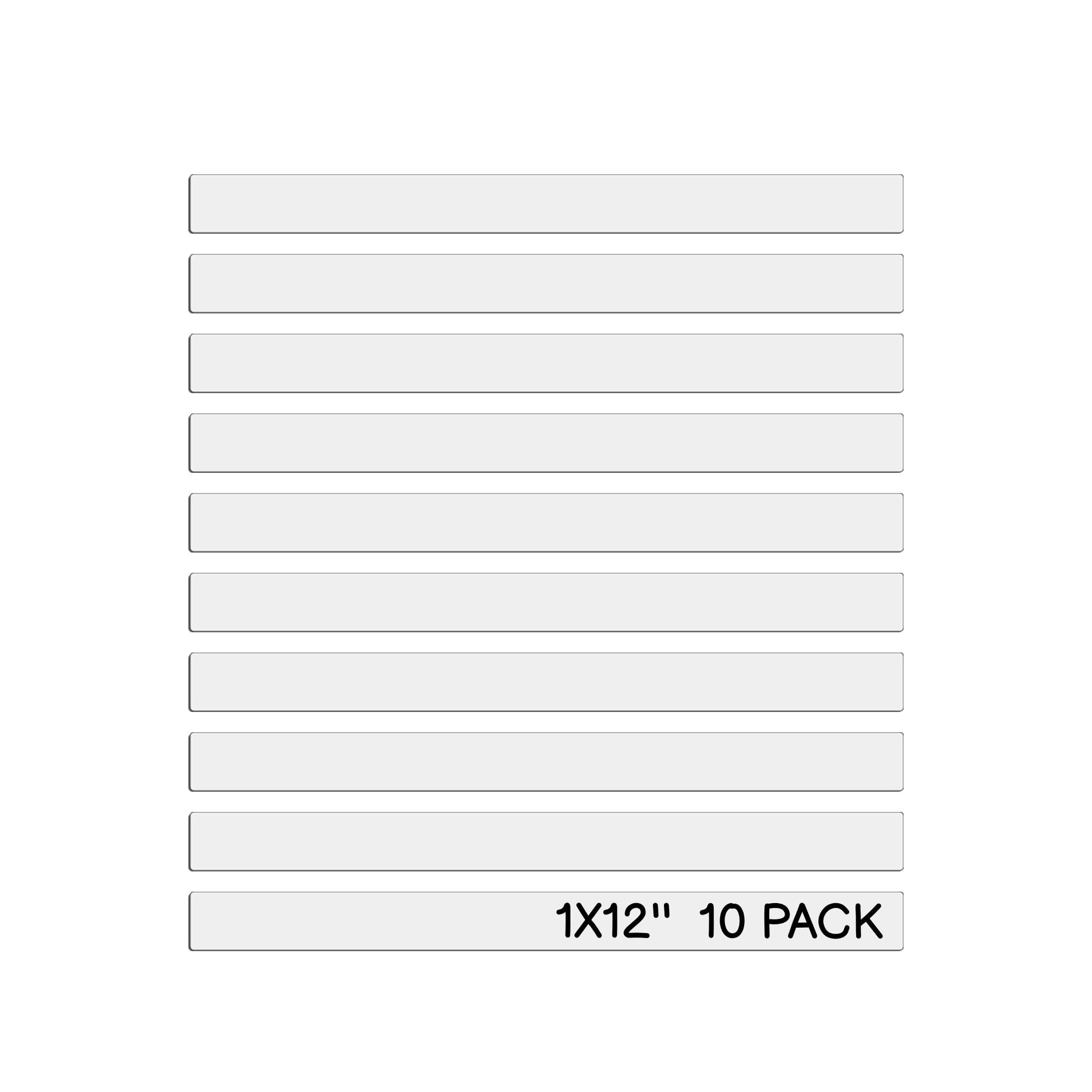 Realth White Dry Erase Magnetic Strips 1'' × 12'' 10 Pcs, Erasable Magnetic Tape, Magnetic Whiteboard Strips for Classroom, Magnetic Labels for Home