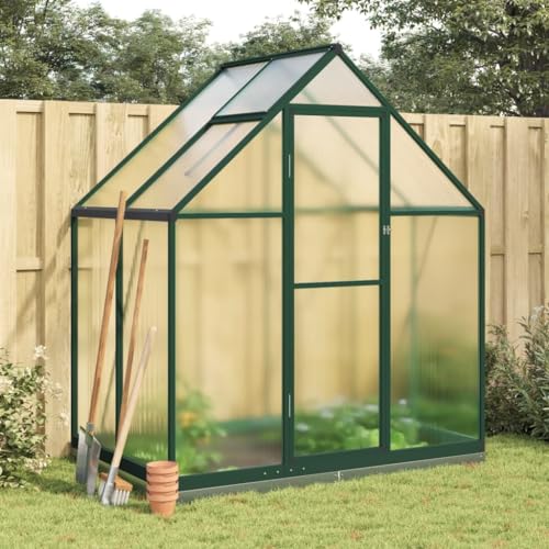 Festnight Invernadero de Aluminio XXL con Base - 169 x 114 x 202 cm Policarbonato, de Jardín para Plantas y Cultivos Transparente Verde