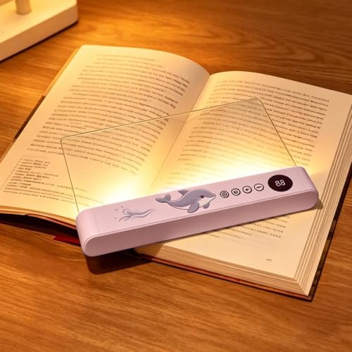 Luz de libro plana recargable portátil con atenuación de 3 colores y función de memoria 3