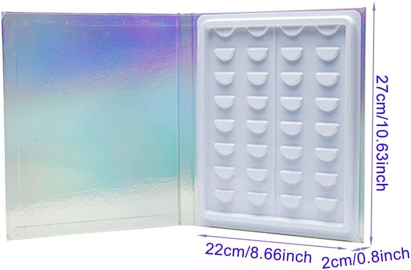 Miniatura 4 de Libro de almacenamiento de pestañas vacío, funda protectora de muestra de pestañas con purpurina, caja de exhibición de pestañas postizas puede