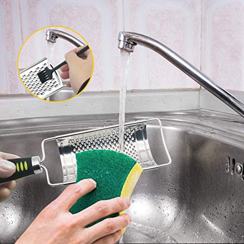 Set of 7 Graters for Cheese Lemon Zester, Stainless Steel Blade and Comfortable Grip Handle Multi-application Food Grater Slicer for Kitchen,Vegetable,Fruit,Chocolate With Cleaning Brush Sponge Brush