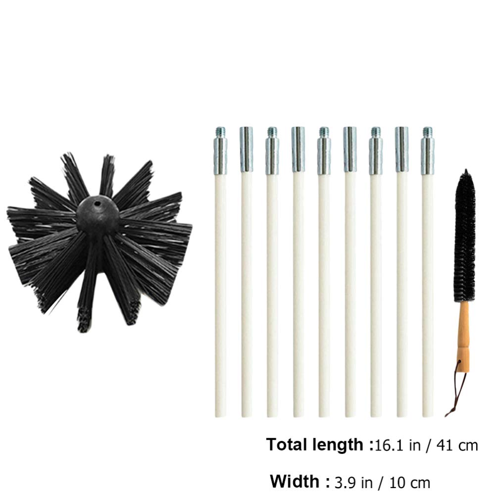 1 Set Spazzola Per Tubi Canna Fumaria Canna Fumaria Flessibile Spazzola Per Fumi Sintetico Kit Rotativo Flessibile Canna Fumaria Spazzole Vent Cleaner Pulito Nylon Impostare