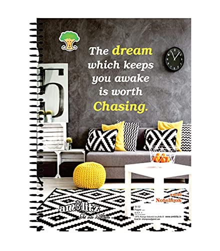 Image of amblitz Spiral Notebook - A4-500 Pages - Unruled 5 Subject Spiral Notebook - Ruled -200Pages, 70 GSM, Size A4 Approx.