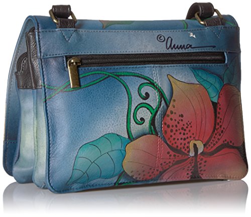Anna by Anuschka Women's Genuine Leather Medium Saddle Handbag | Hand Painted Original Artwork | Zip-Top Crossbody4