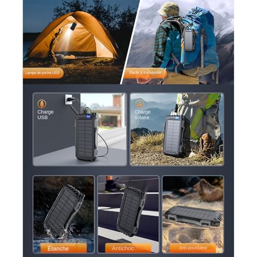 Chargeur Portable Énergie Solaire Haute Performance pour Ordinateur Portable - 4