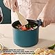 TOPINCN Elektrischer Kochtopf 1.8L Nonstick Food Grade 2 Temperaturmodus 6 Funktion Elektroherd mit Langem Griff FüR die Hausmannskost