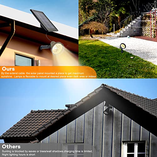 Sunlong Solar Powered Spot Lights Outdoor Waterproof 2 In 1 Bright Solar Spotlights Power Adjustable For Flag Yard Flagpole Landscape Dusk To Dawn Warm White #TOP2