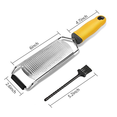 Cheese Grater, Lemon Zester Grater for Cheese, Lemon, Ginger, Garlic, Vegetables, Fruits(with Protective Cover + Cleaning Brush) - Image 4