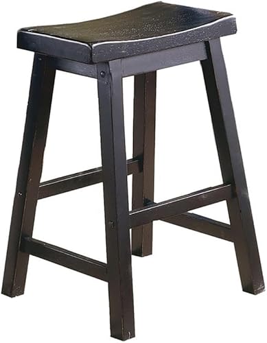 Miniatura 6 de Homelegance Taburete de bar Saddleback de 24 pulgadas Negro -,Cereza,Roble,https://www.amazon.com/dp/undefined