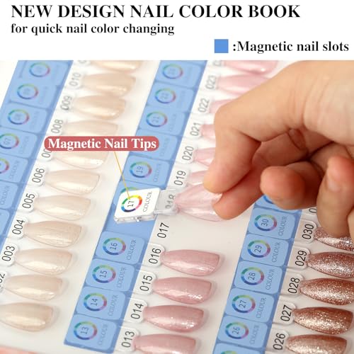 Libro magnético de color de uñas rosa ideal para decorar mesas de manicura y salones 3