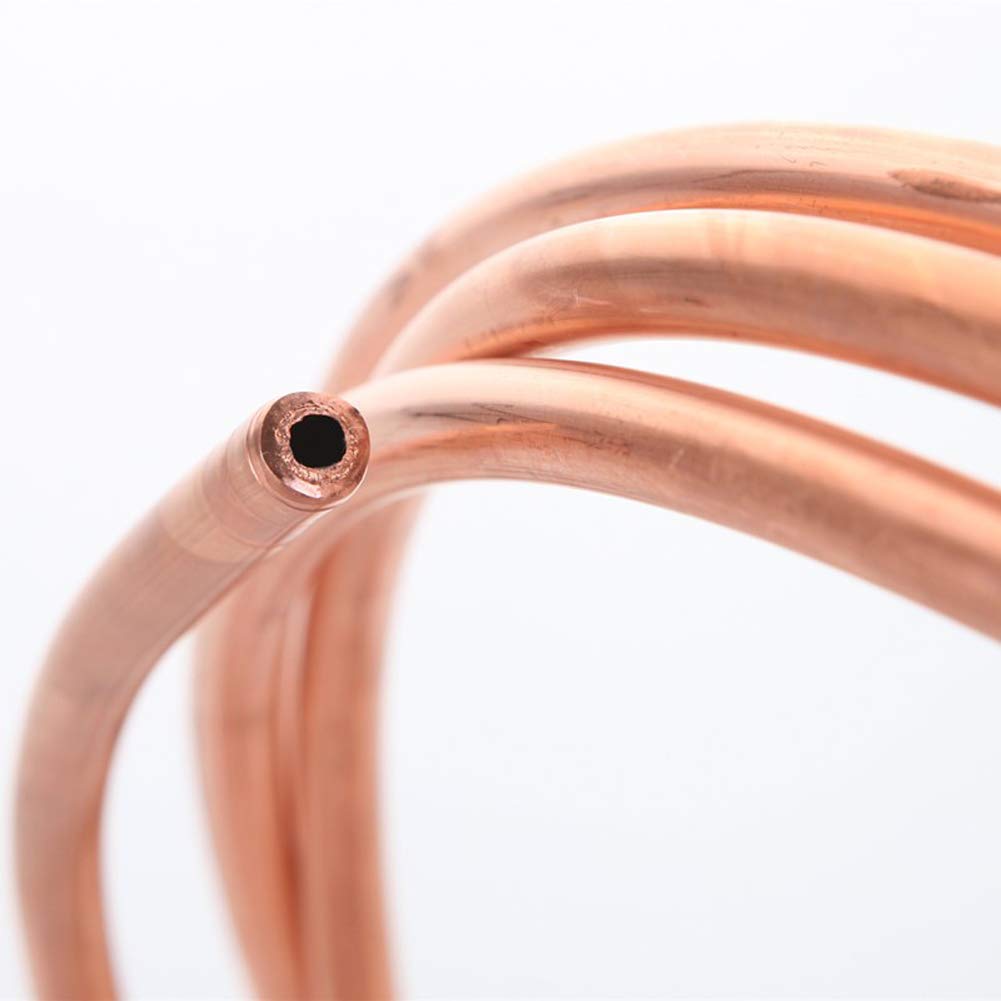 Tube de cuivre T2, diamètre extérieur 2 mm * 0,5 mm d'épaisseur de paroi, longueur 2 m, bobine de tube de tuyau capillaire de réfrigération