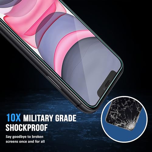 Image of ArmourPro Military Grade Gorilla Tempered Glass Compatible for iPhone 11 and iPhone XR with Edge-to-Edge Protector Coverage, Cable Protector and Easy Installation kit (6.1 Inch)