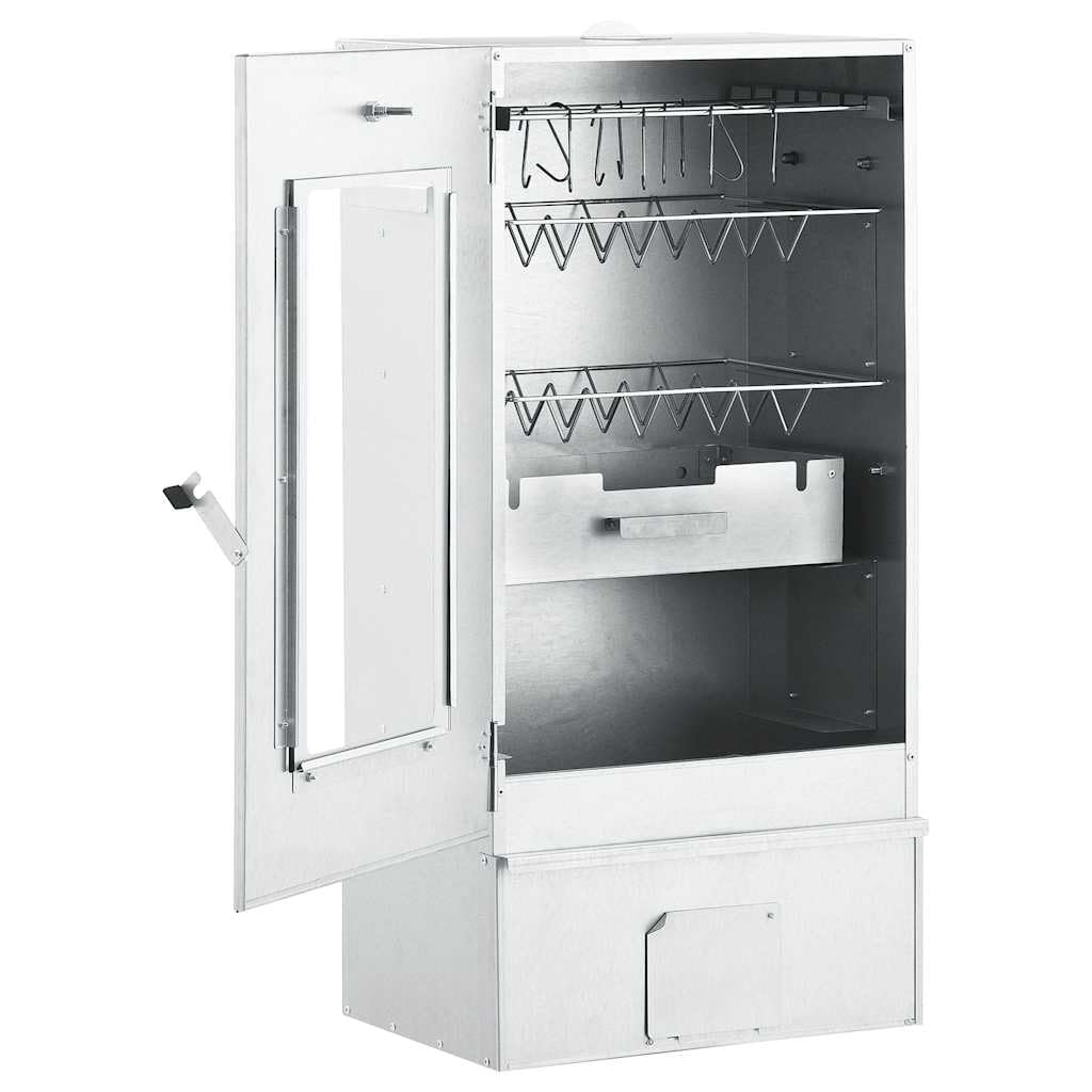 Generico Forno Affumicatore BBQ con Tavolino in Acciaio Zincato,Argento,18.56kg,3187616