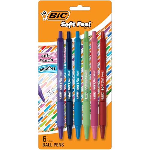 BIC Soft Feel Assorted colors Retractable Ballpoint Pen, 1.0 mm