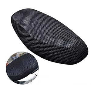Zadelhoes, ademend, voor motorfiets, stoelhoes, antislip, 3D-mesh, honingraatpatroon, compleet, warmte-isolatie en ademend, zwart, XL