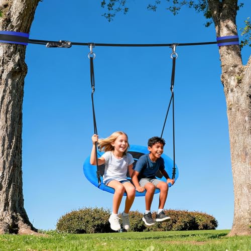 Hapfan Slackline Swing Sets for Backyard 40 Saucer Swing Set Between Trees Outdoor Play Equipment for Kids and Adults Backyard