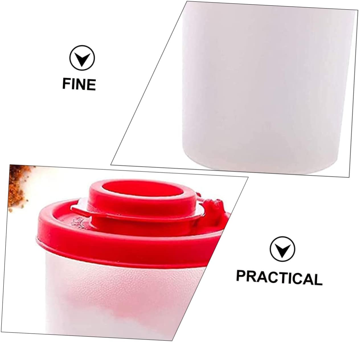 SHOWERORO 2 Pack Portable Pepper Jars Portable Seasoning Bottle Pepper Cellars for Outdoor Cooking Kitchen Storage Supplies Set of 2
