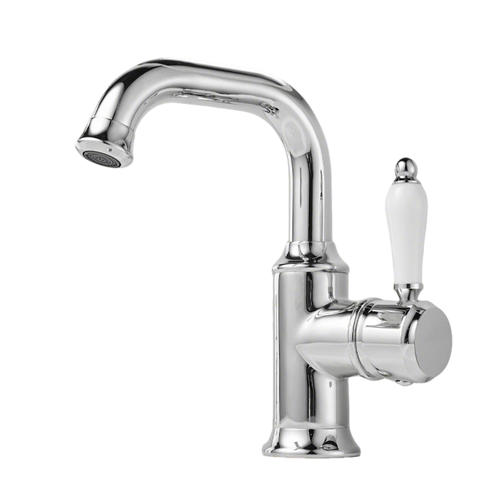 Robinet de lavabo rétro pivotant 360° en laiton chromé et céramique