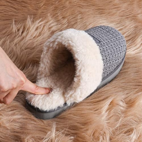 Image of OOW Cozy House Slippers for Women with Memory Foam Fuzzy Shoes for Indoor