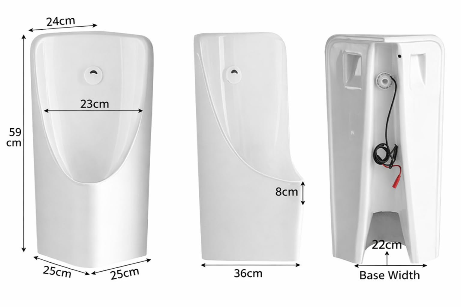 Generisch Urinoir anti-fuites pour hommes, Urinoir en céramique pour salle de bain, Idéal pour la nuit - Urinoir d'angle pour hommes