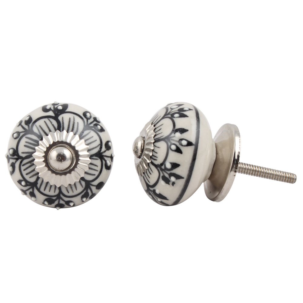IndianShelf 4 Packs White Zinnia Flower Ceramic Drawer Knobs for Kitchen Cabinet Hardware Door Decorative Dresser Pulls Luxurious Décor (B07NS4CN41) Amazon Price History, Amazon Price Tracker
