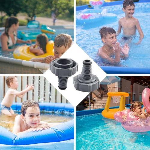 P6H1419 Ablassventil Schlauchadapter für Pool Entwässerungsadapter zum Ablassen von Wasser Kompatibel mit Poolschlauch Schwimmbad Zubehör aus Kunststoff