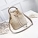 chengjiexu Borsa di Paglia Borsa A Secchiello Semplice in bambù alla Moda Borsa A Secchiello da Donna Borsa A Mano in Paglia Moda Borsa A Tracolla con Una Spalla Trendy Khaki