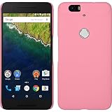 PhoneNatic Hülle kompatibel mit Google Nexus 6P - Hülle rosa gummiert Hard-case + 2 Schutzfolien