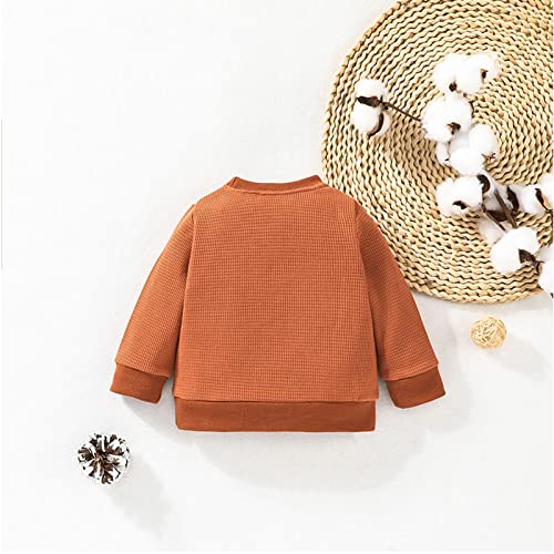 Infant Baby Boys Girls Sweatshirt Pullover Long Sleeve Crewneck Sweatsuits Tops Clothes Outfits (As1, Age, 12_Months, 18_Months, Happy Brown, 12-18 Months) #TOP6