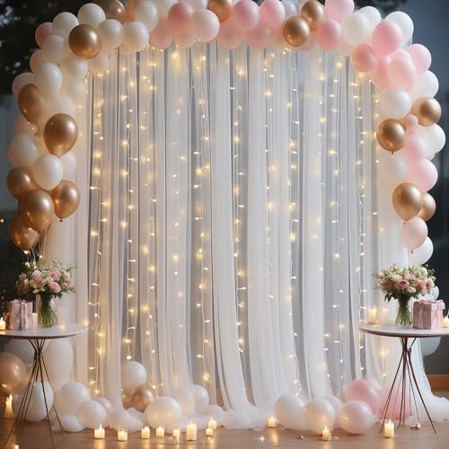 Toile de fond photo transparente double couche en tulle de 3 x 2,4 m pour shooting et événements