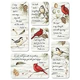 Susan Winget Winter Bird Magnets - Set of 6 Different Sizes and Scripture.