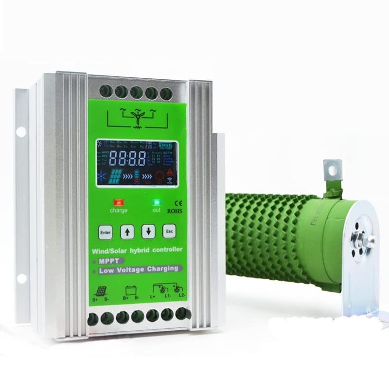 Contrôleur de Vent Communication D'affichage À Cristaux Liquides Interface 485 Surveillance Distance Contrôleur Complémentaire Éolien Et Solaire 12V24V48V Type Universel(Wind 1500W light 1500W)