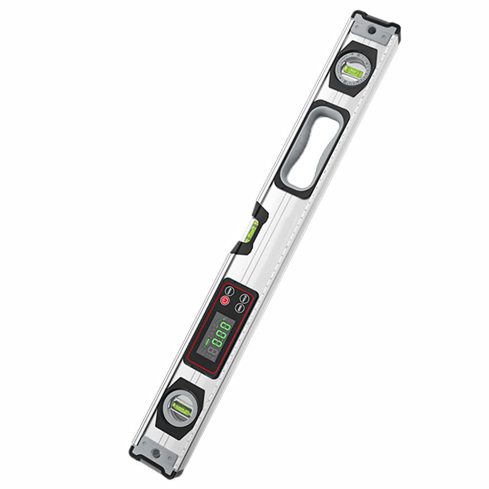 Medidor de ángulo digital con pantalla LED, inclinómetro de alta precisión ± 0,1°, base magnética fuerte con ranura en V para tuberías y metal, resistente al polvo y al agua (modelo E)
