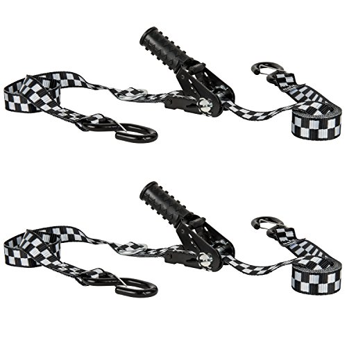 Keeper 45737 8' x 1.25" Ratchet Tie-Down, 800lb WLL, 2-Pack by KEEPER - Used condition - US$14.95