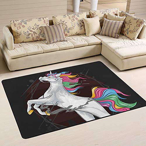 Tapis licorne beau cheval debout grand tapis de salon Ruchen