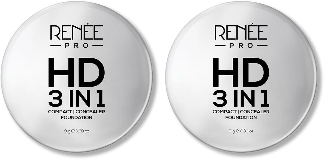 RENEE PRO HD 3 In 1 Compact,Concealer, Foundation - Gres, SPF 20, Matte Finish, High Coverage, Ultralight & Silky Smooth Finish, Enriched With Vitamin E, C & Aloe Vera - 9 Gm (Pack of 2)-picture-39