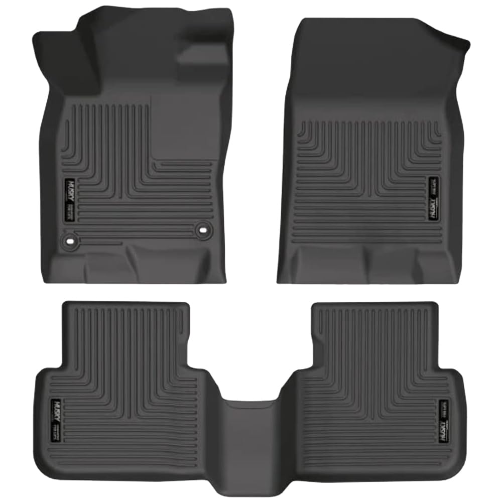 Husky Liners | Weatherbeater Series | Front & 2nd Row Floor Liners - Black | 95521 | Fits 2022 Honda Civic Hatchback/Sedan, 2023 Acura Integra Hatchback