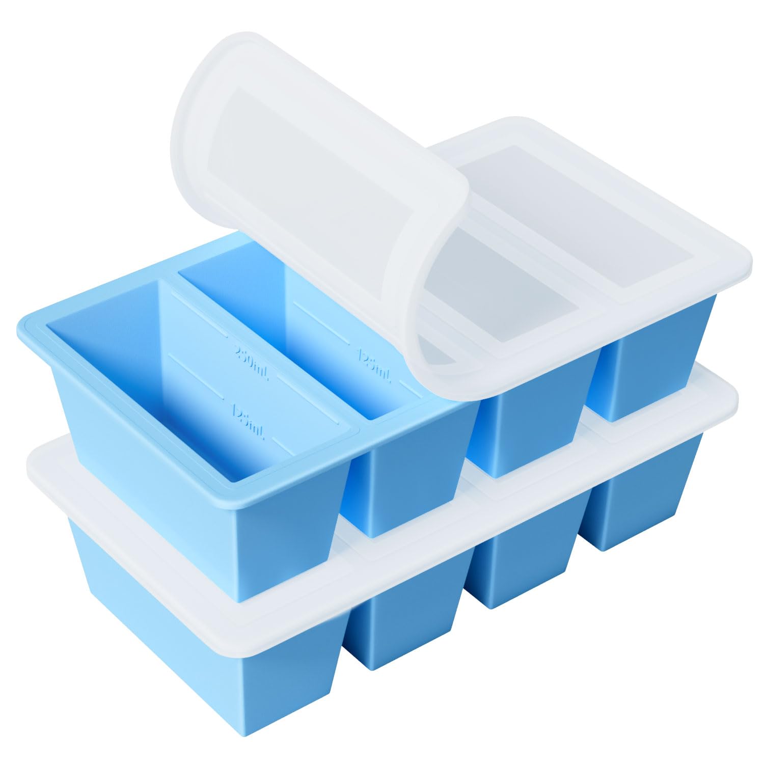GGOW Silicone Freezer Tray for Sauce Cube: Silicone Freezing Tray for Broth Sauce Storage - Freeze 125mL 250mL Souped Portion