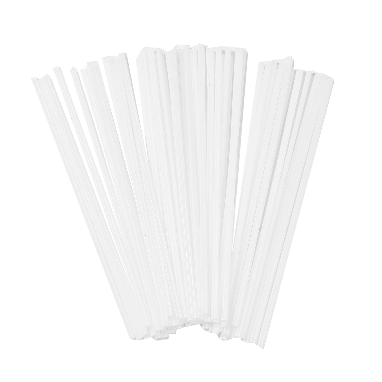 Eacam 50 PCS PP Plastic Welding Rods Low Density Polypropylene Flat Rods for Car Bumper Plastic Pipe Car Baffles (25cm / 9.84in) White