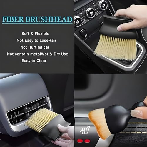Image of Ardith Interior Cleaning Brush Combo 2 Pcs - Multipurpose Car AC Vent, Dashboard & Laptop Keyboard Dust Cleaner, Soft Bristle Brush for Dirt & Dust Removal, Auto Detailing & Electronics Cleaning Kit