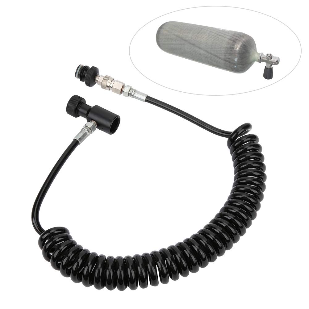 Tbest Paintball,Tuyau De Raccordement De Bobine d'air,Tuyau De Raccordement À DNCE De Bobine d'air G1/2 Tuyau De Raccordement Ondulé À DNCE De Bobine d'air en Aluminium sans Valve